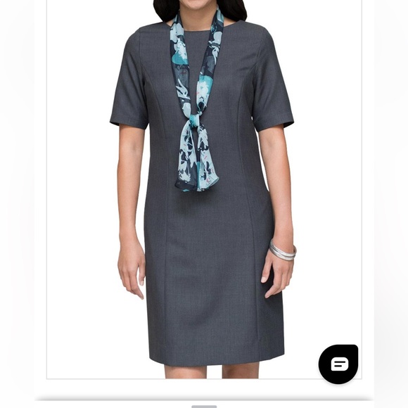 Redwood & Ross Navy blue Synergy Wrinkle Resistant Midi Dress With Slit 2 - Picture 4 of 11